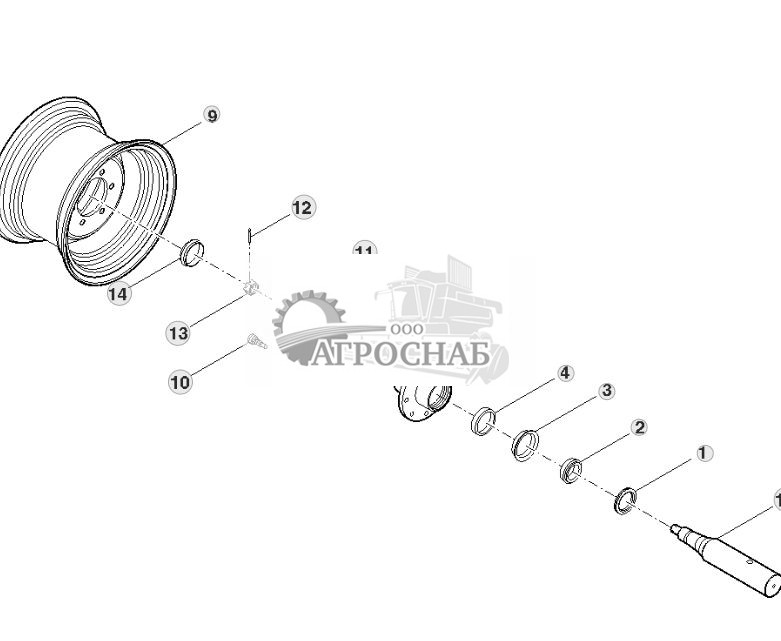 Односкатное колесо  ступица подшипника (8 болтов) главной рамы - ST518952 19.jpg
